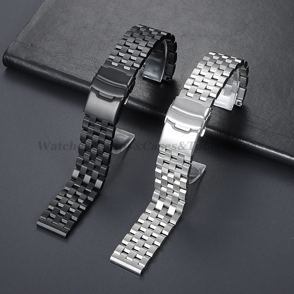 High Quality Solid Stainless Steel Strap 18 20mm 22mm 24mm 26mm Watch Band Flat Interface for Seiko for Citizen Luxury Wristband
