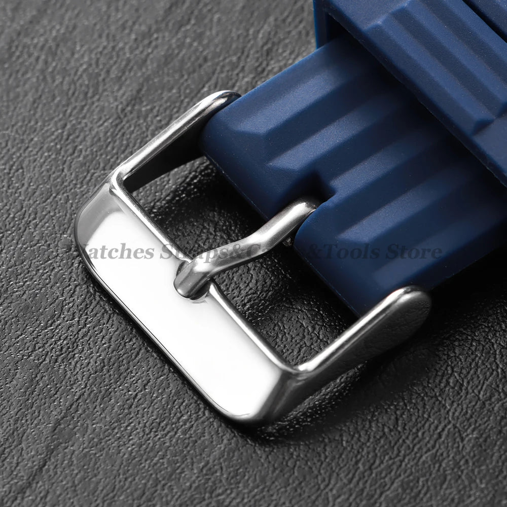 Soft Rubber Waffle Watch Band 20mm 22mm for Seiko for Rolex Water Ghost Sport Silicone Wristband Men's Replacement Strap Premium