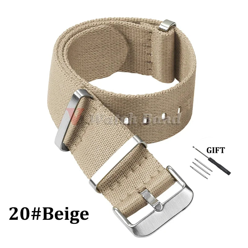Nylon Strap for Omega Seamaster 007 20mm 22mm Soft Nylon Bracelet for Seiko Wristband Military Watchband for Samsung Watch 3/4/5
