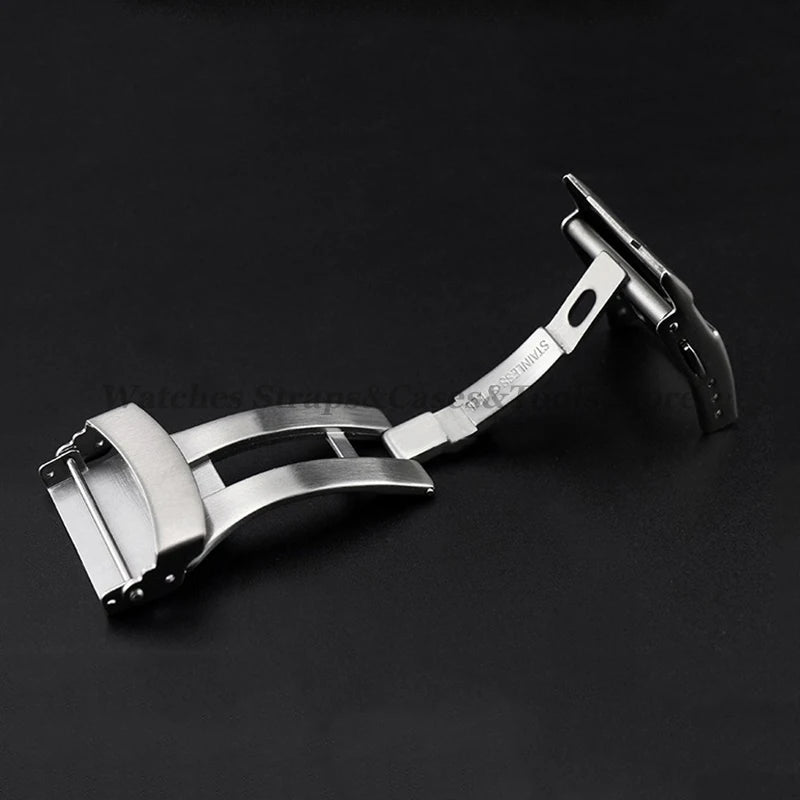 Solid Watch Buckle for Seiko Diving Style Stainless Steel Watch Clasp 18mm 20mm 22mm 24mm Metal Folding Button Watch Accessories