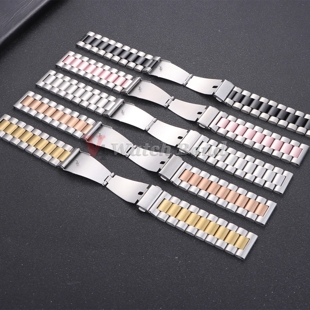 22mm 20mm Watch Band For Samsung Galaxy Watch 7/6/5/4/3 40mm 44mm S3 Active2 Huawei Watch GT4 GT3 Gt2e Stainless Steel Band