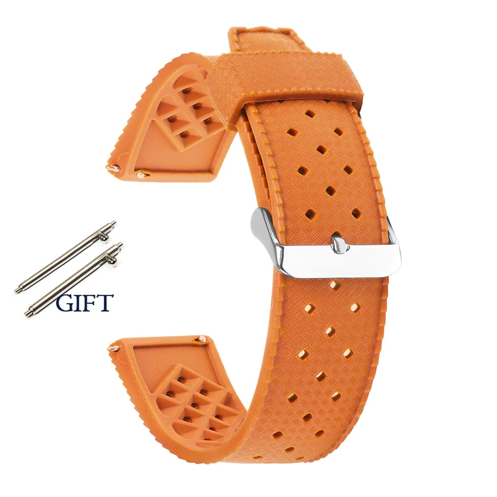 Premium Tropic Rubber Watchband for Seiko 20 22mm Quick Release Band for Fossil Strap for Oris Silicone Tropical Waterproof Band