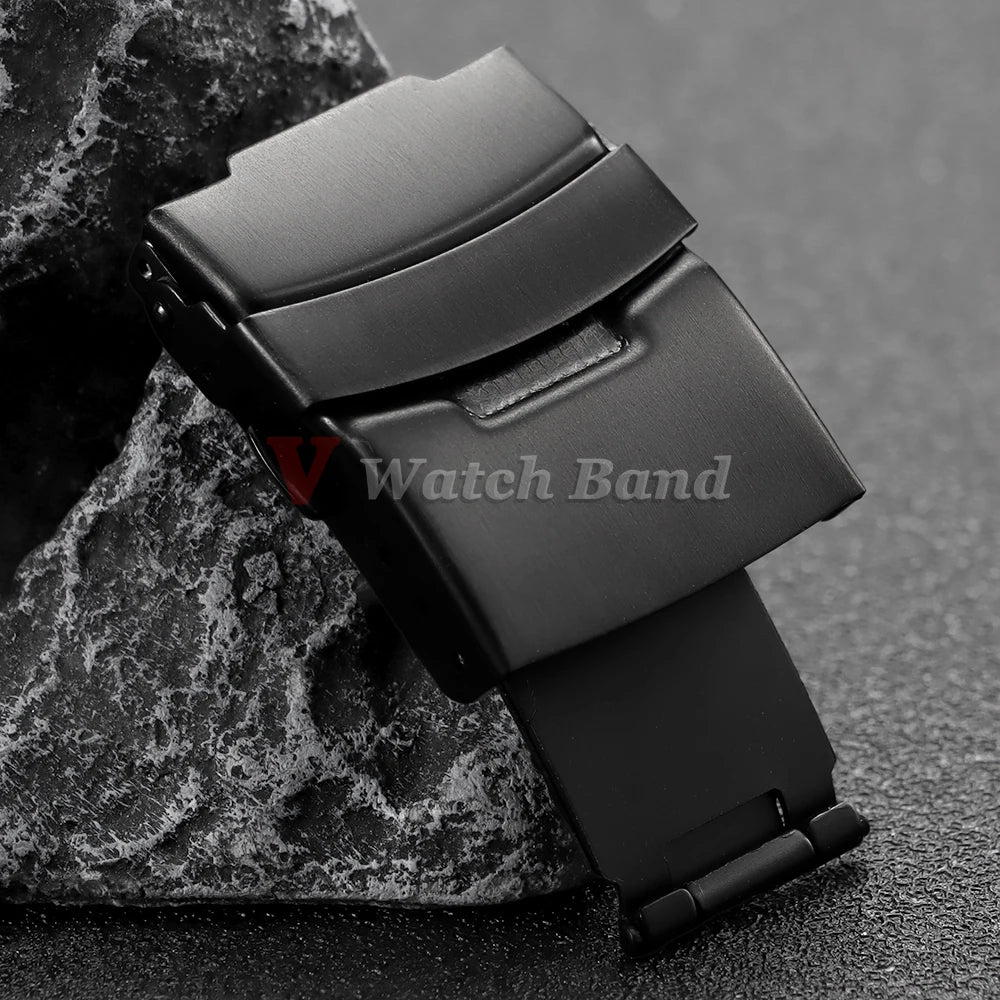 Buckle for Seiko Diving Folding Stainless Steel Watch Silver Clasp 14 16 18mm 20mm 22mm 24mm 26mm Metal Button Watch Accessories