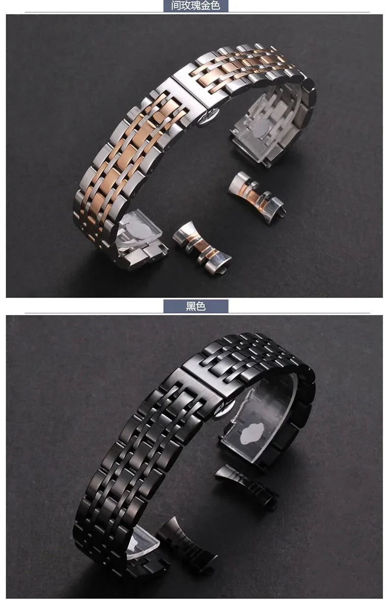 16/18/19/20/21/22/24mm Solid Stainless Steel Watch Band for TISSOT Butterfly Buckle 304L Metal Wrist Strap for Omega for Seiko