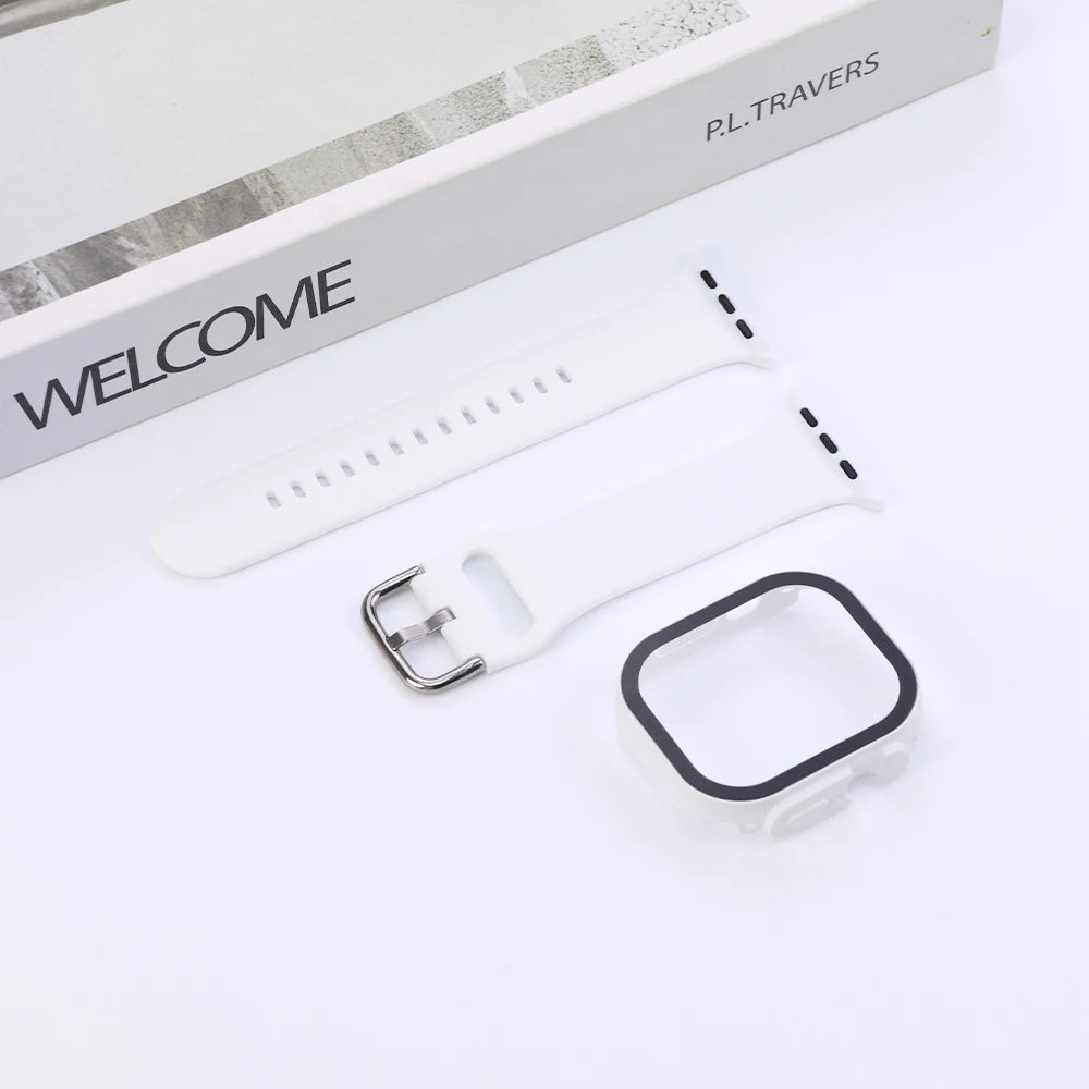 PC Cover Band For Apple Watch Series 10 42 46mm Ultra 49mm Strap Protector Case Smartwatch Accessory For Iwatch 9 8 41 44 45mm