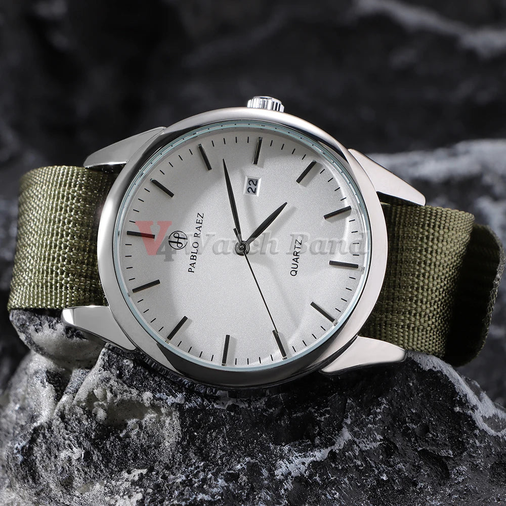 20mm 22mm Ribbed Nylon Strap Fabric Replacement Universal Bracelet Watchband Straps Loop Military Nylon Watch Band Accessories