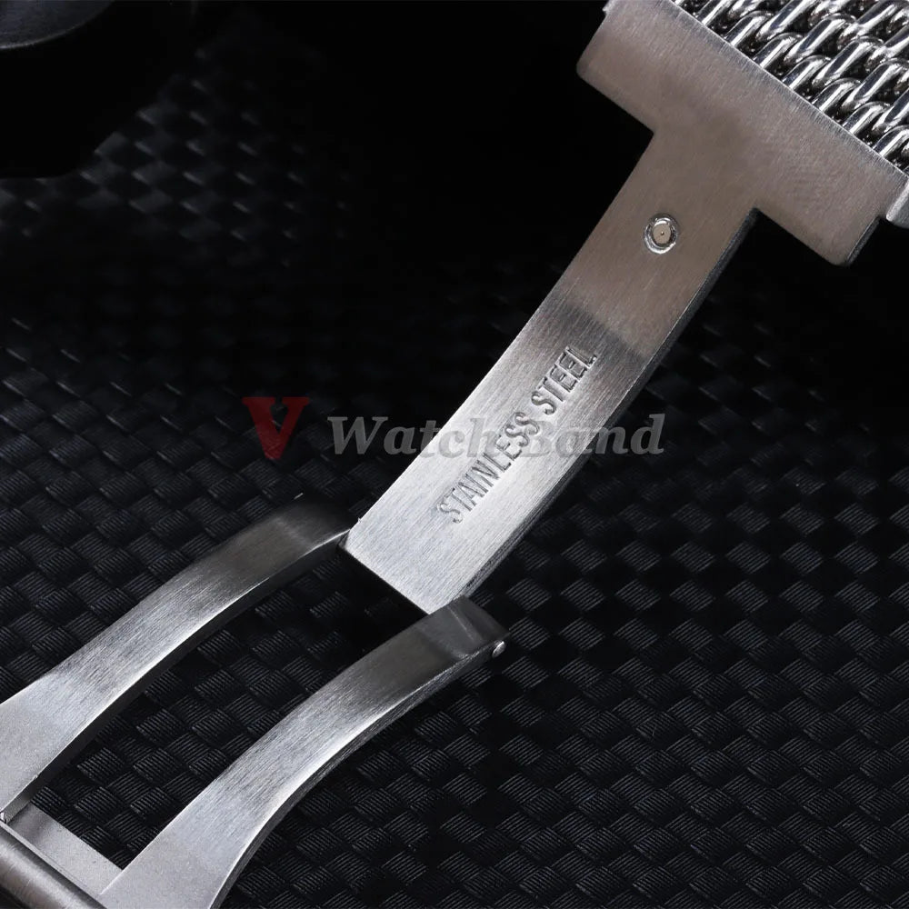 20/22mm Stainless Steel Watch Clasp 18mm  Brushed Extendable Adjustable Double Push Button Folding Safety Watch Buckle Accessory