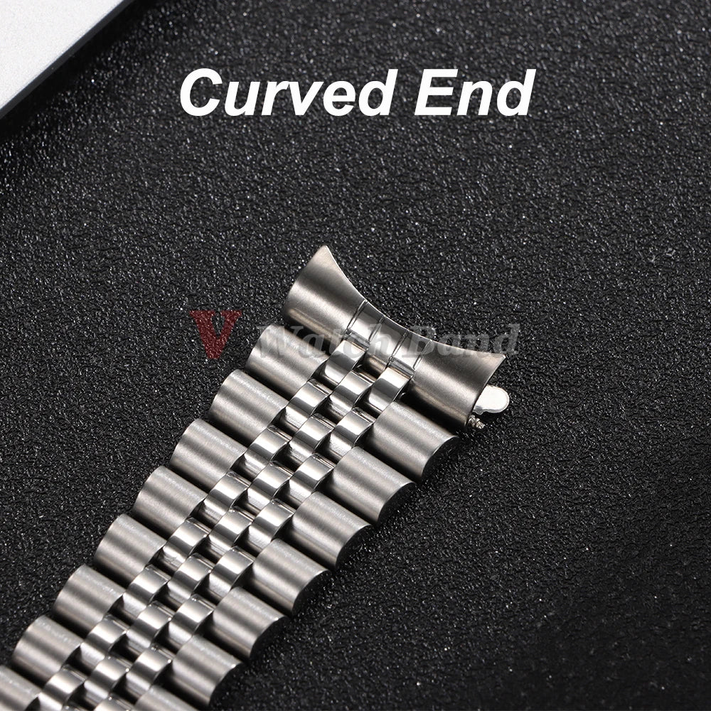 19mm 20mm 21mm Curved End Stainless Steel Watch Bands for Rolex DATEJUST for Jubilee Solid Strap Bracelet Men Woman Watchband