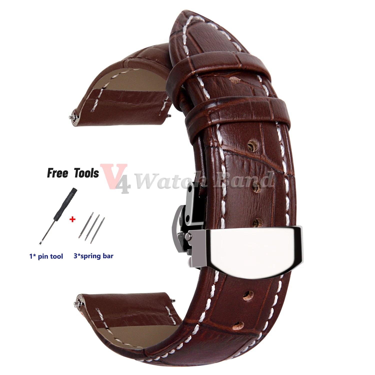 18mm 20mm 22mm 24mm Genuine Leather Watchband Crocodile Pattern Straps Men Women Replacement Universal Bracelet
