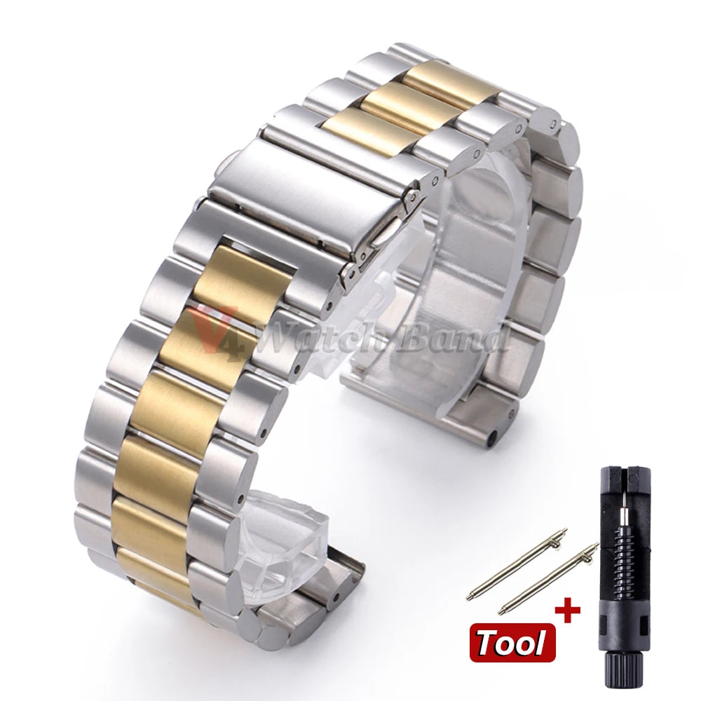 22mm 20mm Watch Band For Samsung Galaxy Watch 7/6/5/4/3 40mm 44mm S3 Active2 Huawei Watch GT4 GT3 Gt2e Stainless Steel Band