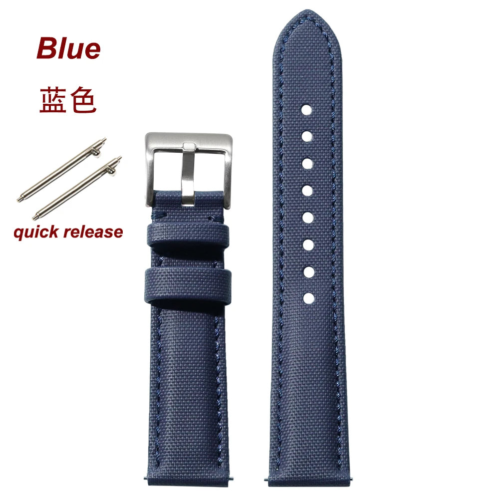 18mm 20mm 22mm Nylon Quick Release Waterproof Watch Bands Sailcloth Straps for Omega for Blancpain for Seiko Divers Men Women