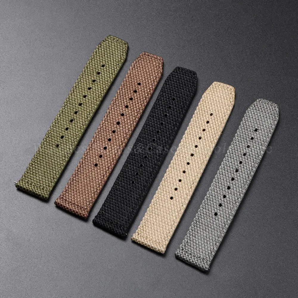 Nylon Cotton Watch Strap for Army Military Wristband 20mm 22mm for Seiko for Omega Weave Quick Release Bracelet Replacement Band