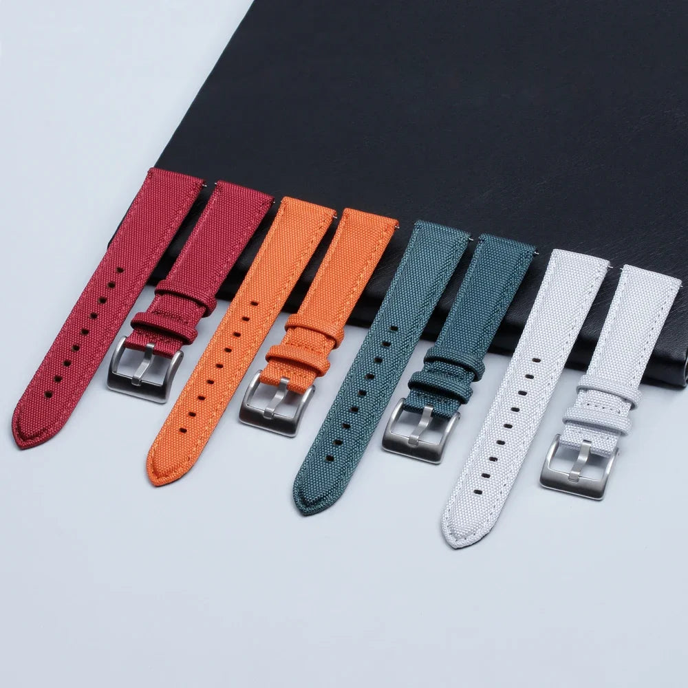 Nylon Leather Watch Strap for Huawei for Seiko Belt Quick Release Watchband for Samsung Galaxy Watch 3/4/5pro 45mm 40mm 44mm