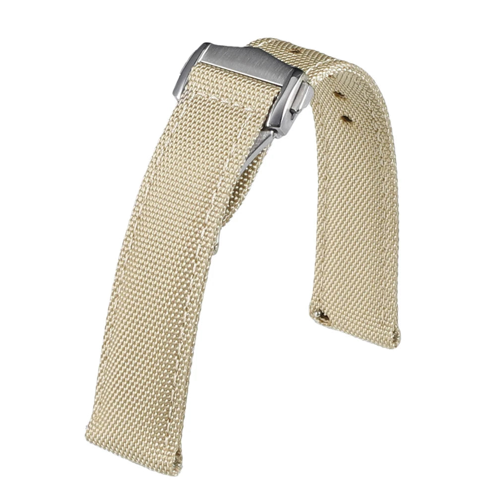 Deployant Sailcloth Watch Strap 20mm 22mm Two-Side Waterproof Nylon Quick Release With Folding Buckle Watch Band for Omega