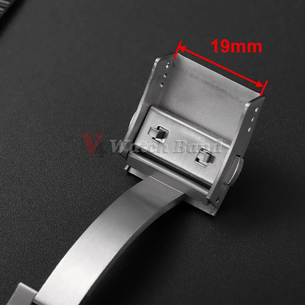 19mm Lucury Solid Buckle for Longines Conquest Rubber Watch Band Folding Stainless Steel Watch Silver Clasp for Silicone Strap