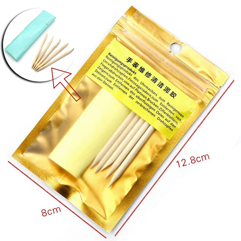 1set Watch Repair Solid Wood Cleaning Stick Mud Willow Wood Stick Suitable for Movement Repair Dial Cleaning Tool Wooden Strip