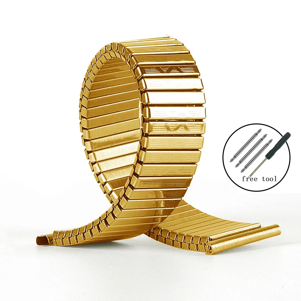 Metal Elastic Watch Band Stainless Steel Watch Bracelet 12/14/16/18/20mm Stretch Expansion Retractable Band Universal Watchband