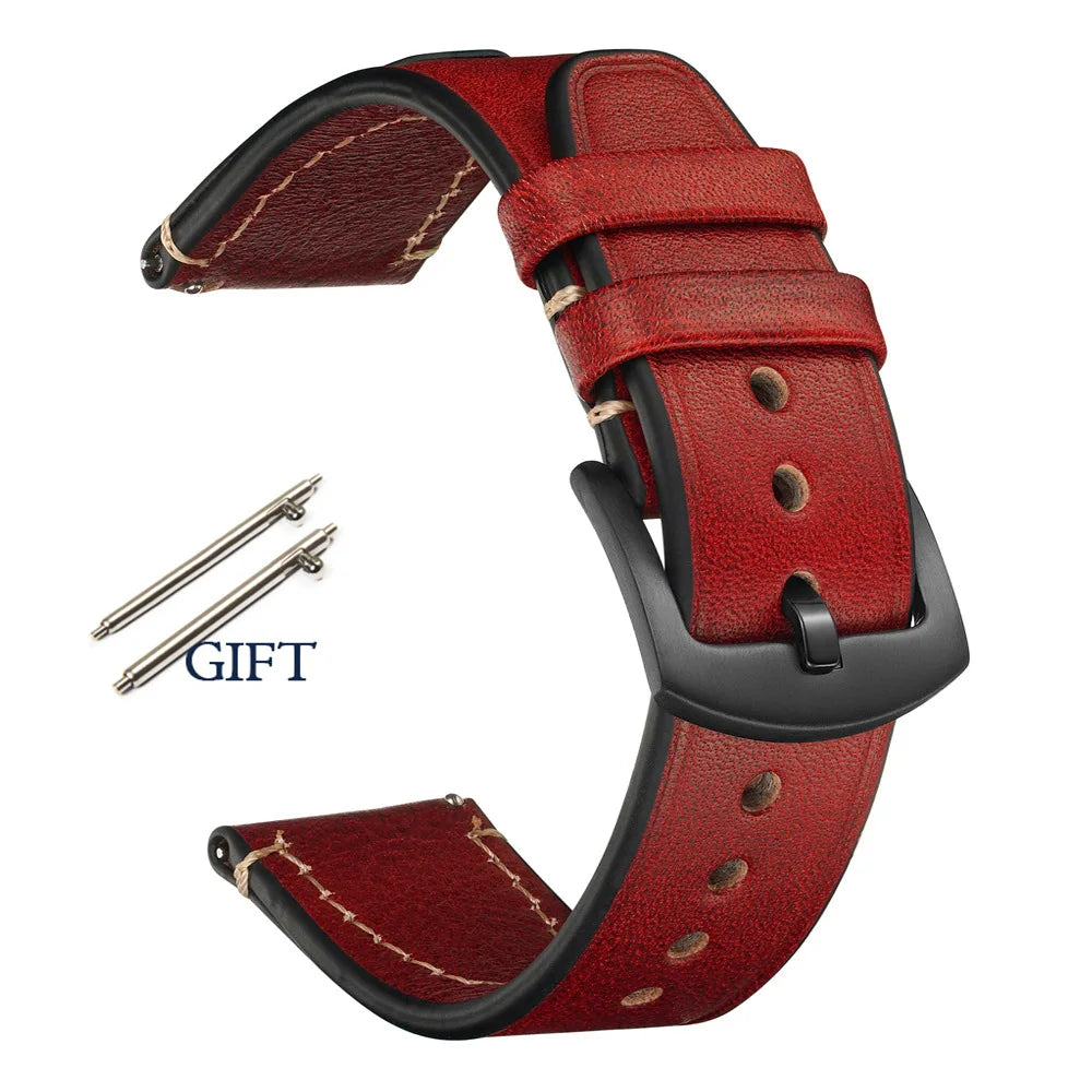 Retro Genuine Leather Watchband for Seiko Snxs79 Watch Straps Men Women for Rolex Oyster 18mm 20mm 22mmWrist Belt Bracelet