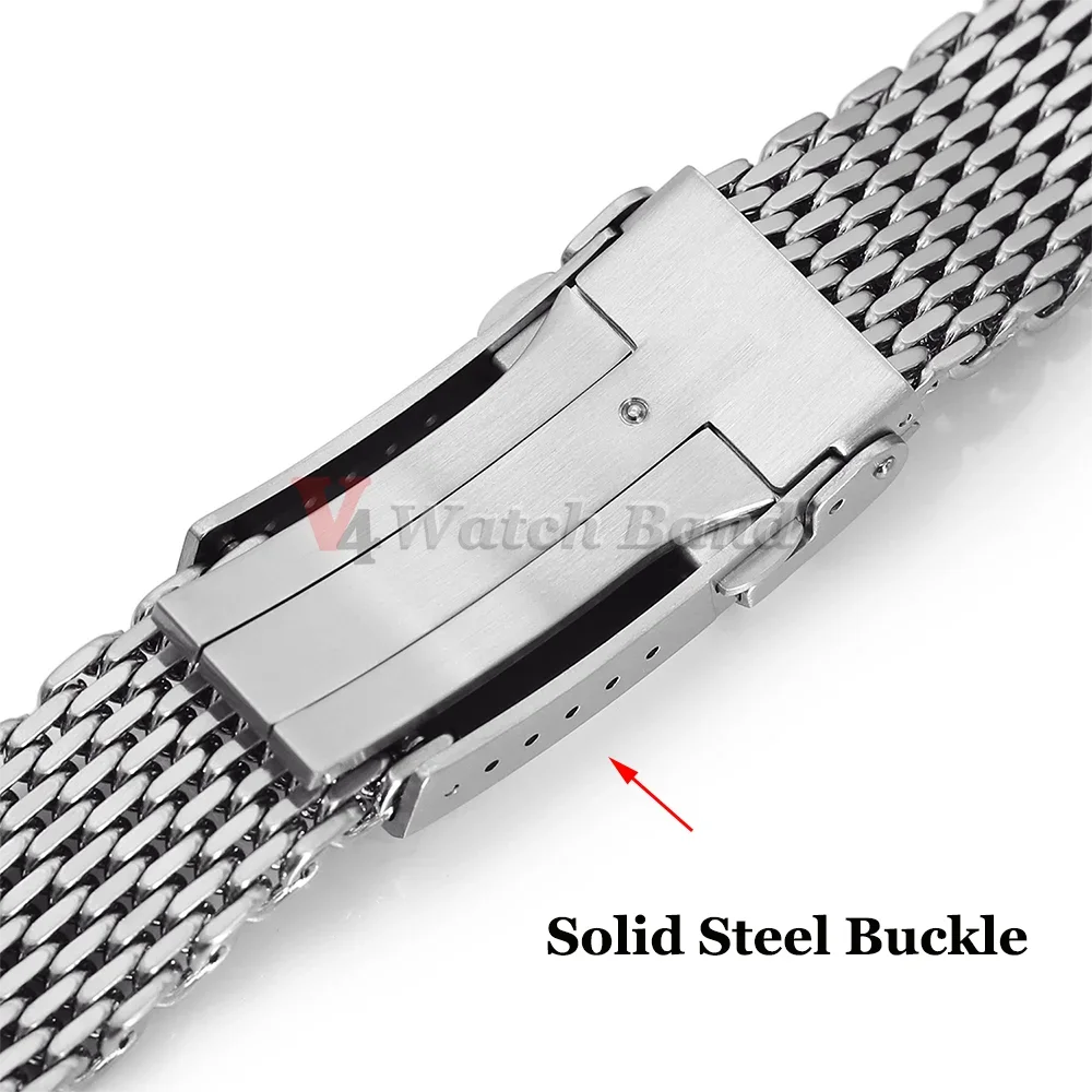 Luxury Milanese Loop 4.5mm Shark Mesh Strap for Casio MDV106 Watch Band for Seiko SKX007 Solid Buckle Watchband men Accessories