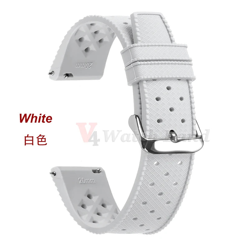 Premium Grade Tropical Rubber Watchband Strap 18mm 20mm 22mm  for Seiko SRP7J1 Watch Bands for Omega for Rolex Diving Waterproof