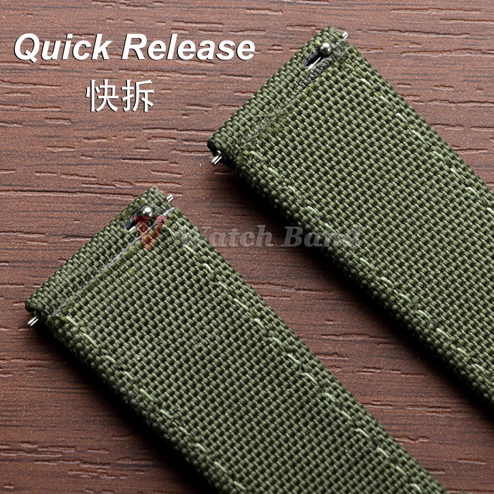 Nylon Watch Band for Seiko Army Military Canvas Woven Nylon Strap 20mm 22mm Quick Release Wristband Men's Sport Watch Bands