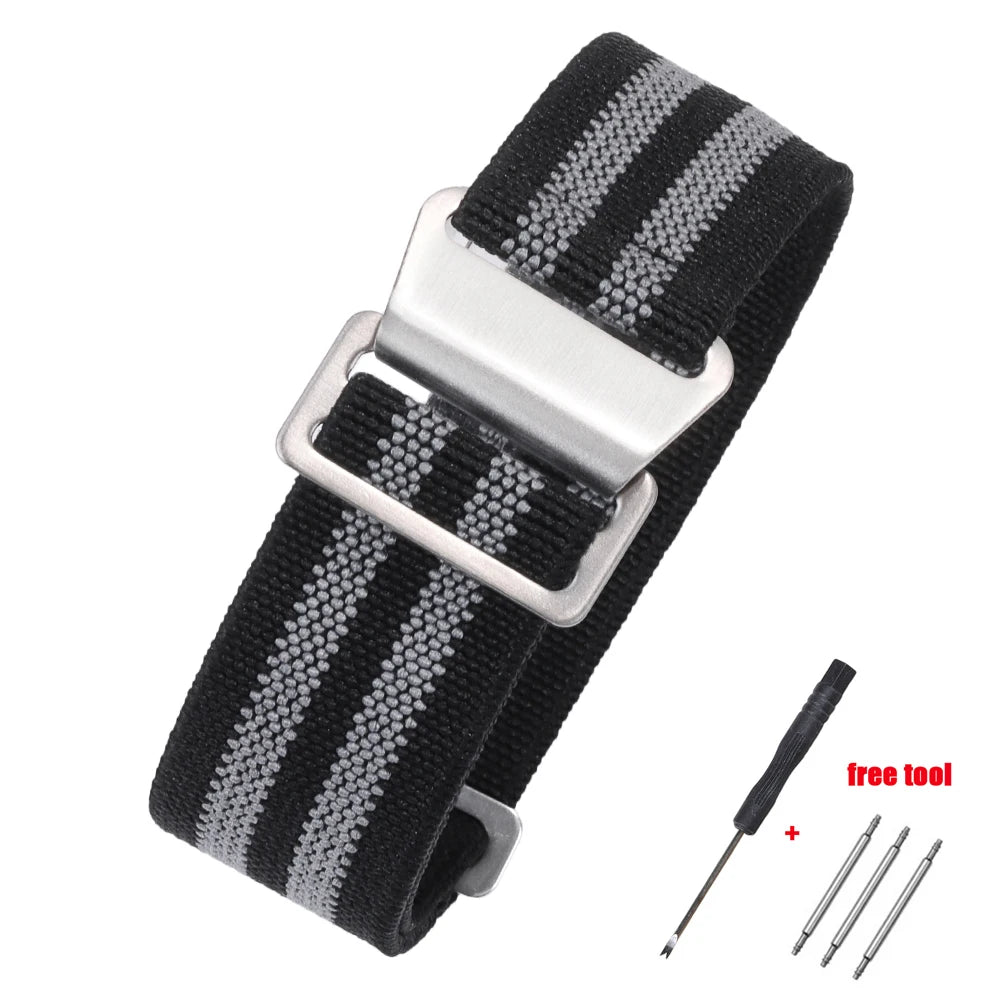 Elastic Nylon Band for Seiko for Rolex for Water Ghost for Tudor for Omega Watchband Sport Bracelet  20mm 22mm Parachute Strap