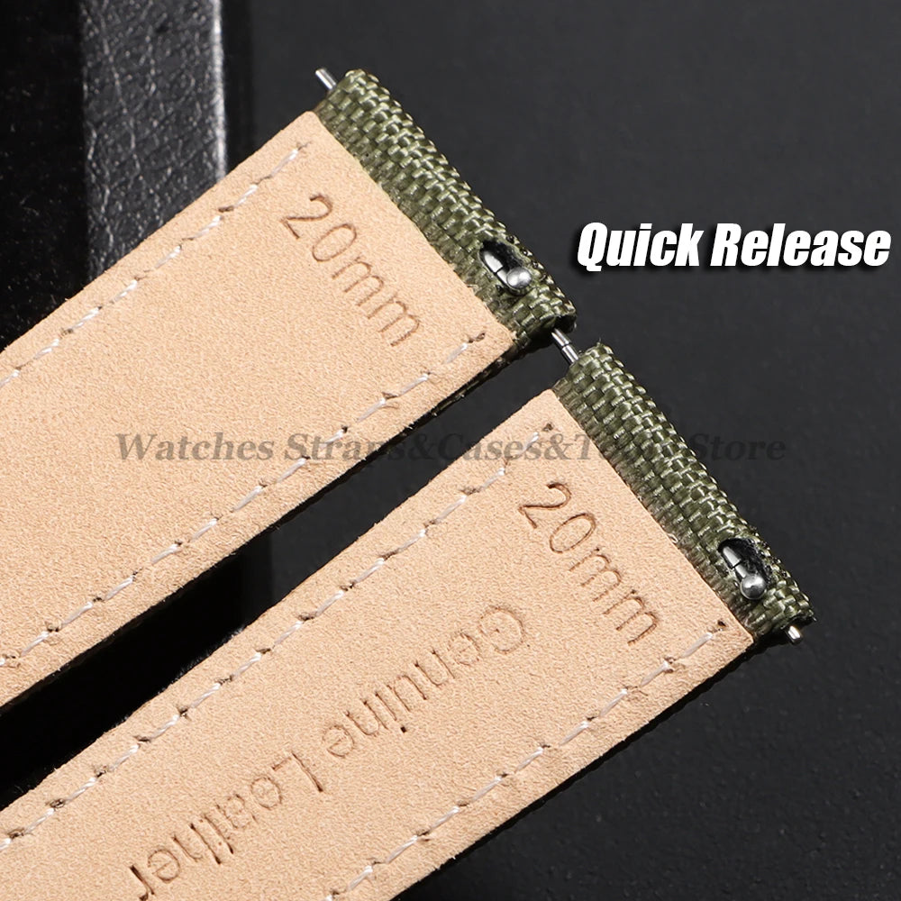 20mm 22mm Sailcloth Watch Straps for Omega for Seiko Watch Men Women Butterfly Buckle Nylon Quick Release Waterproof Watch Bands