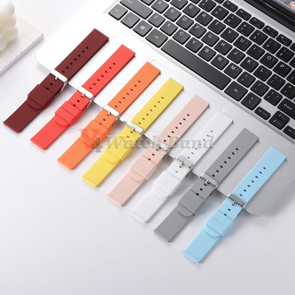 Silicone Watch Band Rubber Wrist Straps 18mm 20mm 22mm 24mm Watch Strap for Galaxy Replace Bands for Oris for Seiko for Citizen