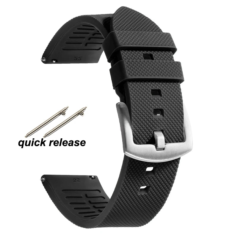 Classic Tropical  FKM Rubber Watch Strap for Seiko 20mm 22mm Watchband for Oris Wristbelt for Fossil Replaement Bracelet Belt
