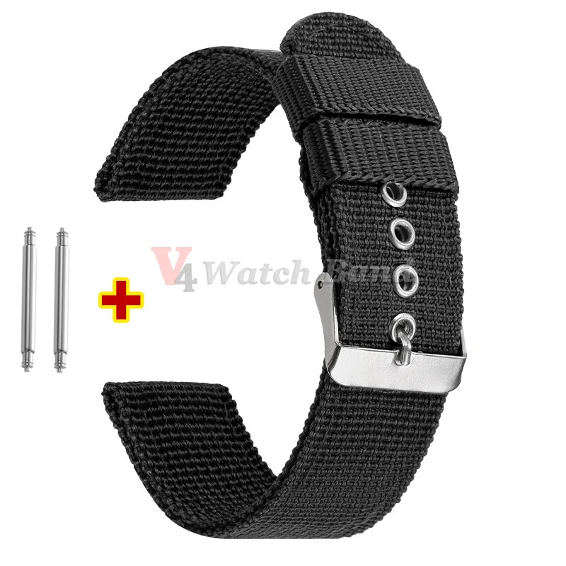 16/18/20/22/24mm Nylon Watch Band for Seiko Army Military Canvas Woven Nylon Strap for Huawei Wristband Men's Sport Watch Bands
