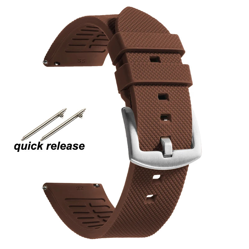 Classic Tropical  FKM Rubber Watch Strap for Seiko 20mm 22mm Watchband for Oris Wristbelt for Fossil Replaement Bracelet Belt