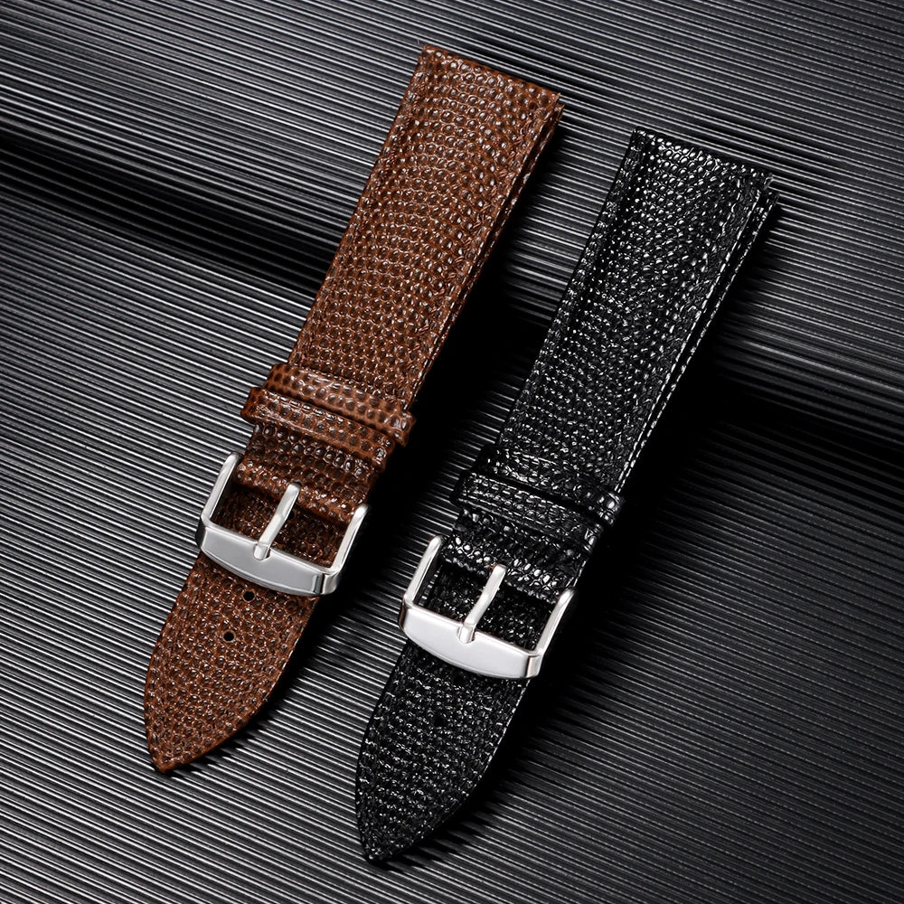 Cowhide Watch Strap Men Bracelets 14mm 15mm 16mm 18mm 19mm 20mm 21mm 22mm Lizard Pattern Leather Watch Band For Seiko For Omega