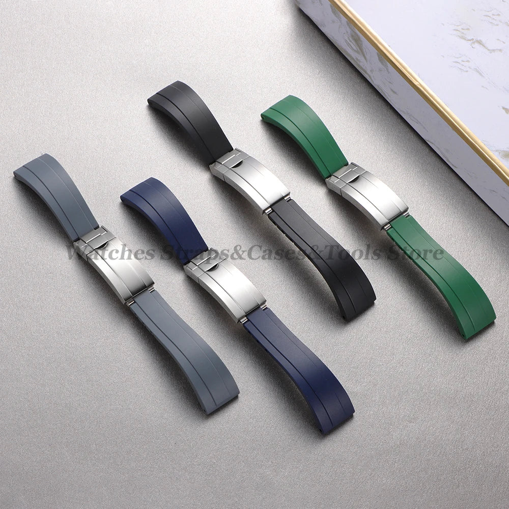 20mm Silicone Strap For Rolex for Daytona for Submariner Diving Bracelet for Oysterflex Soft Rubber Waterproof Men's Sports Band