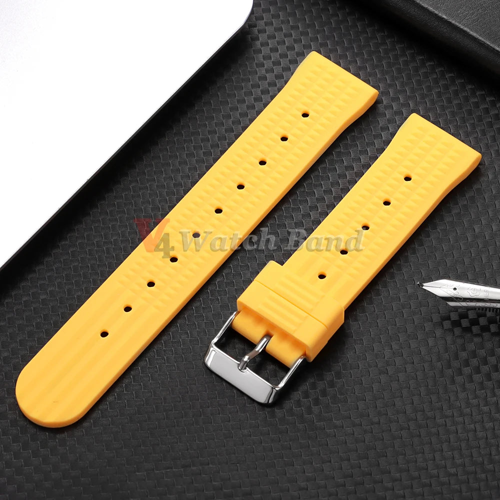 Premium Rubber Band for Seiko Watch Strap 20mm 22mm Flat-end Universal Silicone Rubber Bracelet Wrist Strap Soft for Smartwatch