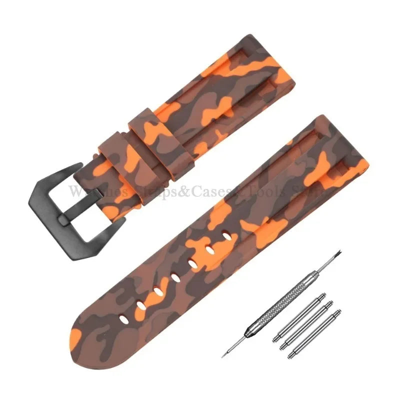 Camouflage Rubber Strap For Panerai Band 20mm 22mm 24mm 26mm Silicone MenSport Waterproof Wristband For Omega Universal Bracelet
