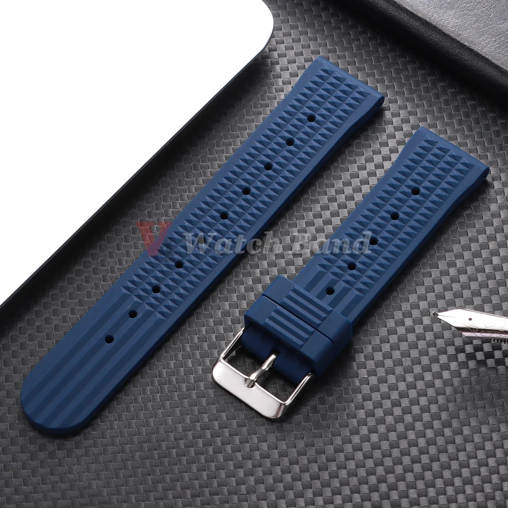 Premium Rubber Band for Seiko Watch Strap 20mm 22mm Flat-end Universal Silicone Rubber Bracelet Wrist Strap Soft for Smartwatch