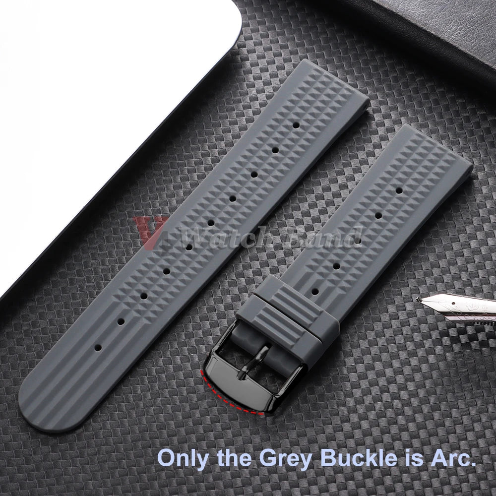 Premium Rubber Band for Seiko Watch Strap 20mm 22mm Flat-end Universal Silicone Rubber Bracelet Wrist Strap Soft for Smartwatch