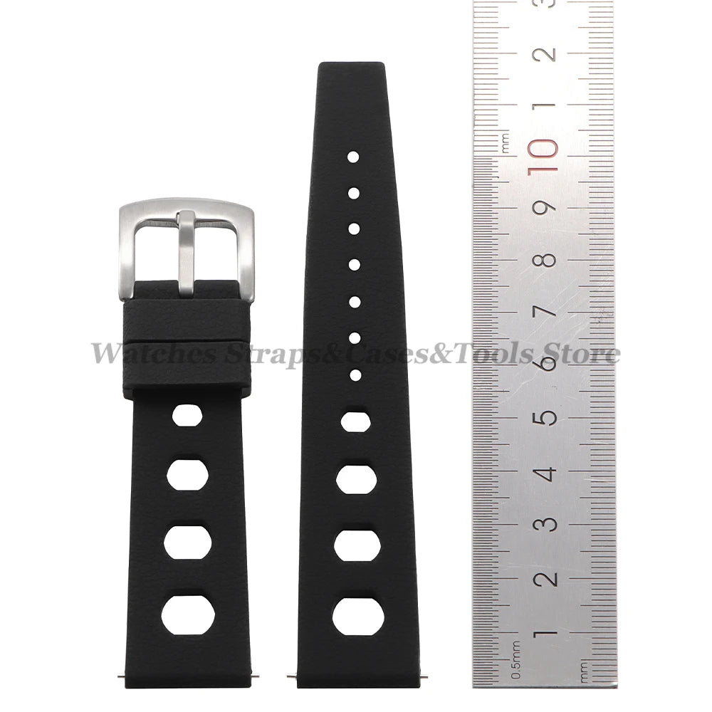 Soft Rubber Tropical Watch Strap 20mm 22mm Quick Release Silicone Band for Oris for Seiko for Traditional Diving WatchAccessorie