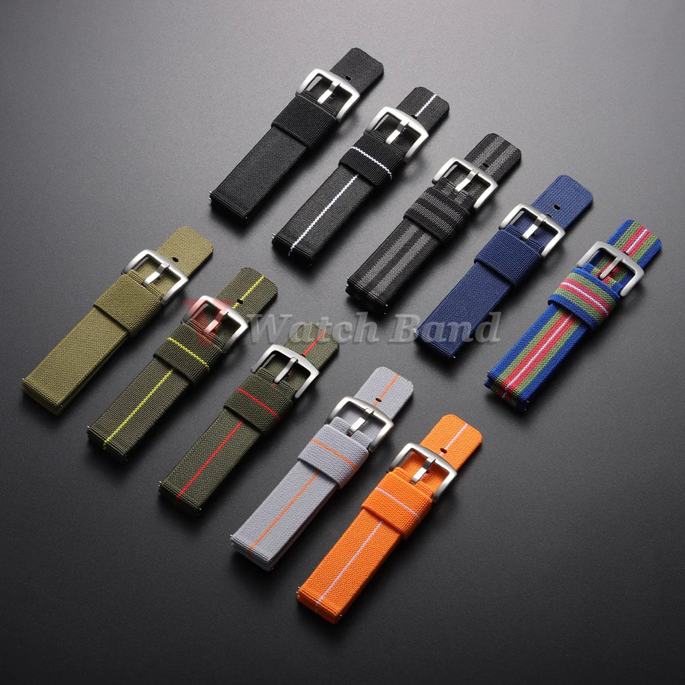 Elastic Strap Nylon Watch Band 20mm 22mm for Omega Army Woven for Seiko Wristband Quick Release Military Men's Sport Watch Band