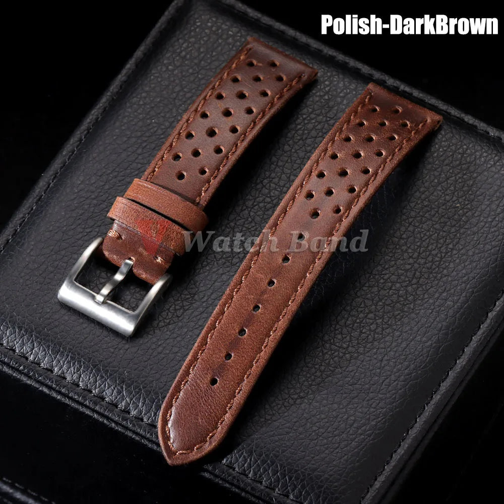 Genuine Cowhide Leather Strap for Samsung Galaxy Watch 6 5 4 Soft Breathable Retro Wristband for Seiko 20mm 22mm 18mm Bracelet