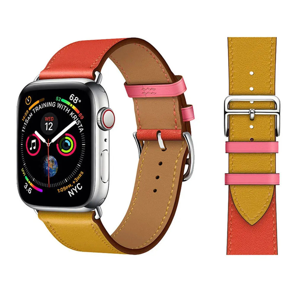 Vintage Leather Strap For Apple watch band 44mm 49mm 45mm 42mm 46mm 40mm correa bracelet iWatch series 7 8 6 SE ultra Watchband