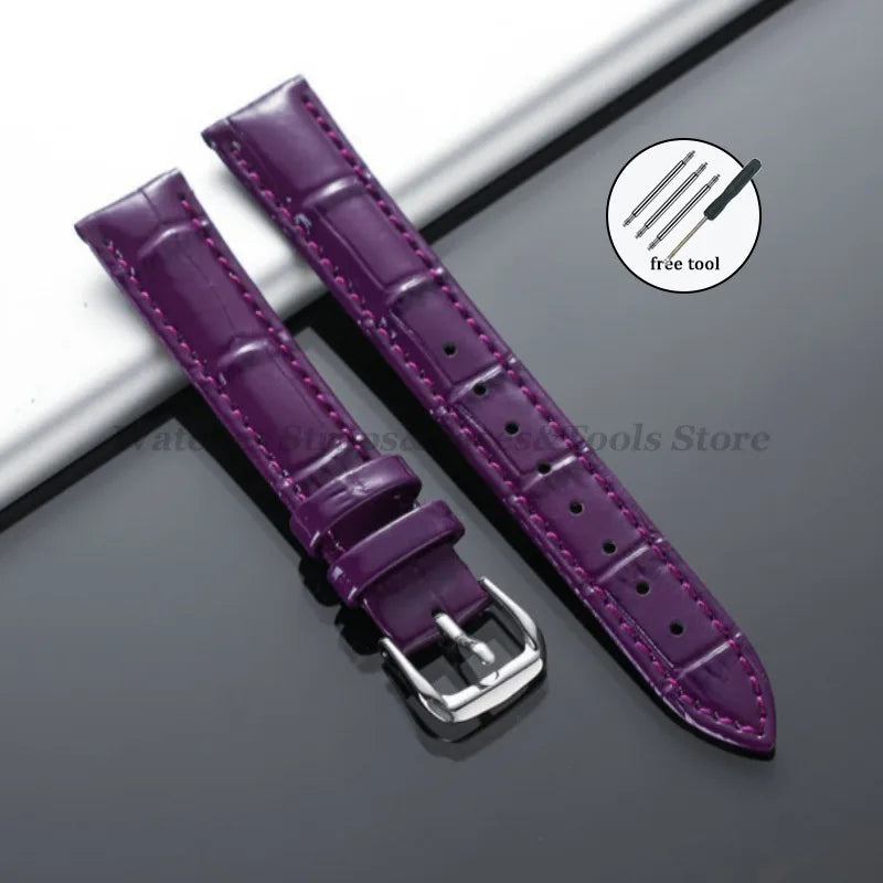 Leather Calfskin Strap Slub Pattern Watch Band 12/14/16/18/19/20/21/22mm for Seiko for Men Women Universal Watchband Accessories