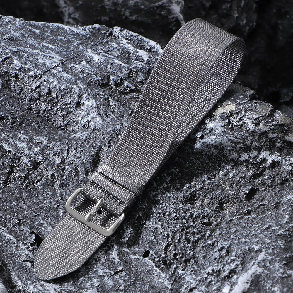 20mm 22mm Ribbed Nylon Strap Fabric Replacement Universal Bracelet Watchband Straps Loop Military Nylon Watch Band Accessories