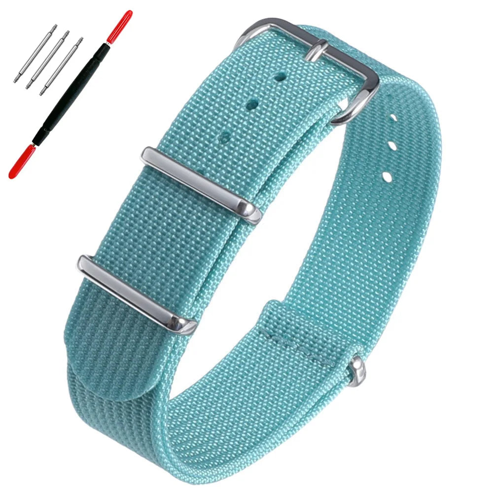 16mm 18mm 19mm 20mm 22mm 24mm Nylon Ribbed Watch Strap Band Military Casual Watchband Sport Bracelet Replacement Belt For Men