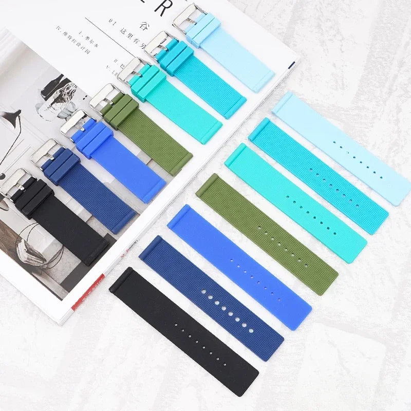 12 14mm 16mm 18mm 20mm 22mm 24mm Silicone Watch Strap Men Women Replace Bracelet Soft Rubber for Seiko for Huawei Watch Gt2/3/4