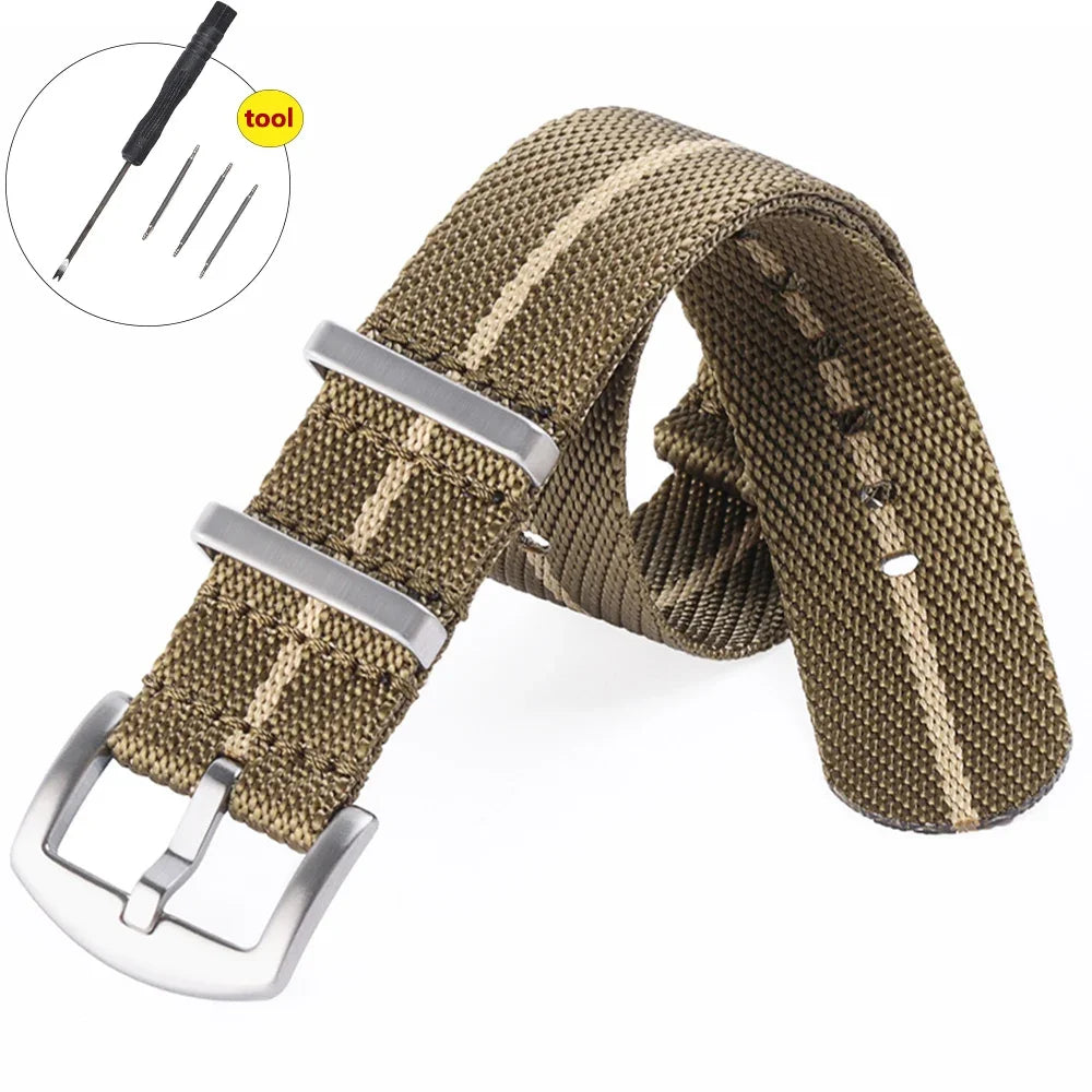 High Density Nylon Strap for Omega Seamaster 007 20mm 22mm Soft Nylon Bracelet for Seiko Military Watchband for Samsung Galaxy