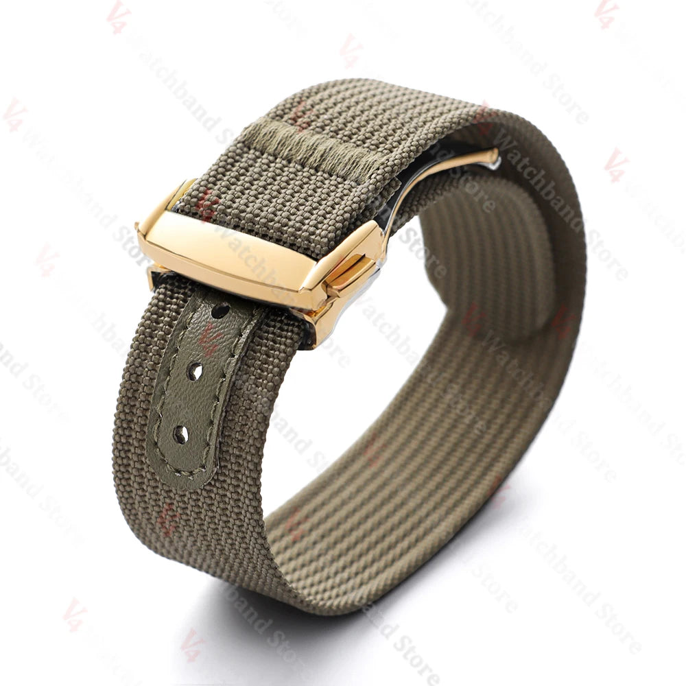 Black Gold Buckle Watch Band 20mm Men's Army Sports Breathable Braided Nylon Strap for Seiko Fabric Bracelet Wristbelt for Omega
