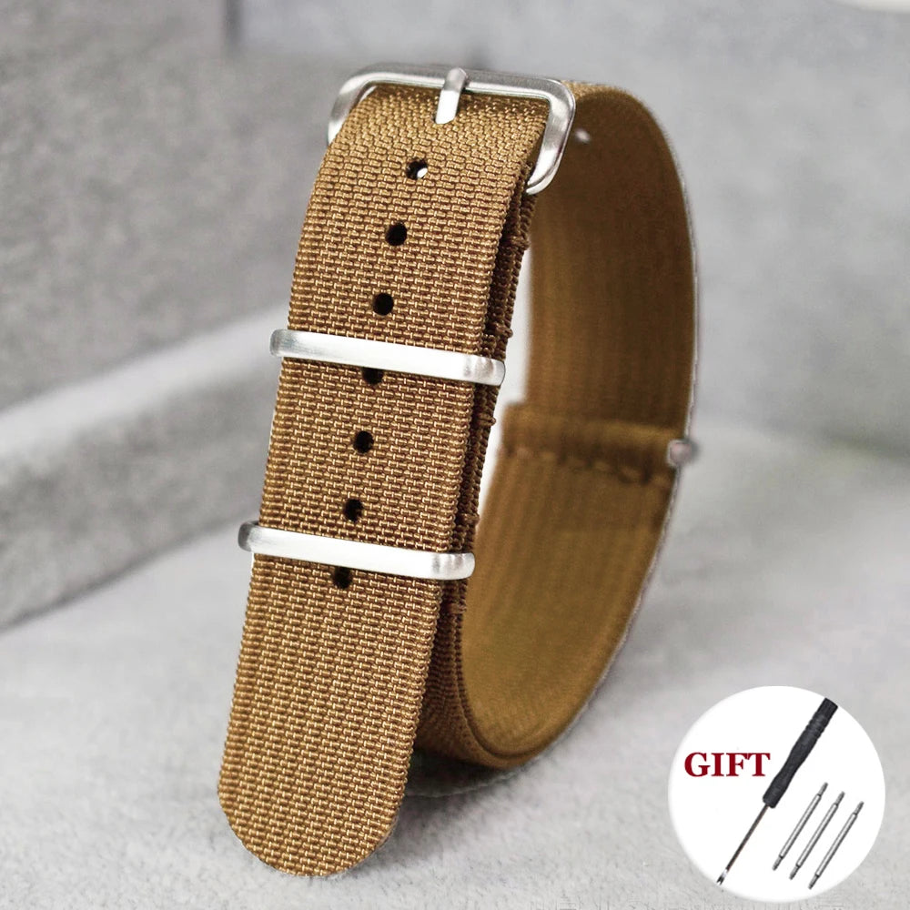 New Ribbed Nylon Watch Band for Omega 20mm 22mm 18mm High Quality Strap for Seiko Military Watchband Army Sport Wrist Bracelet