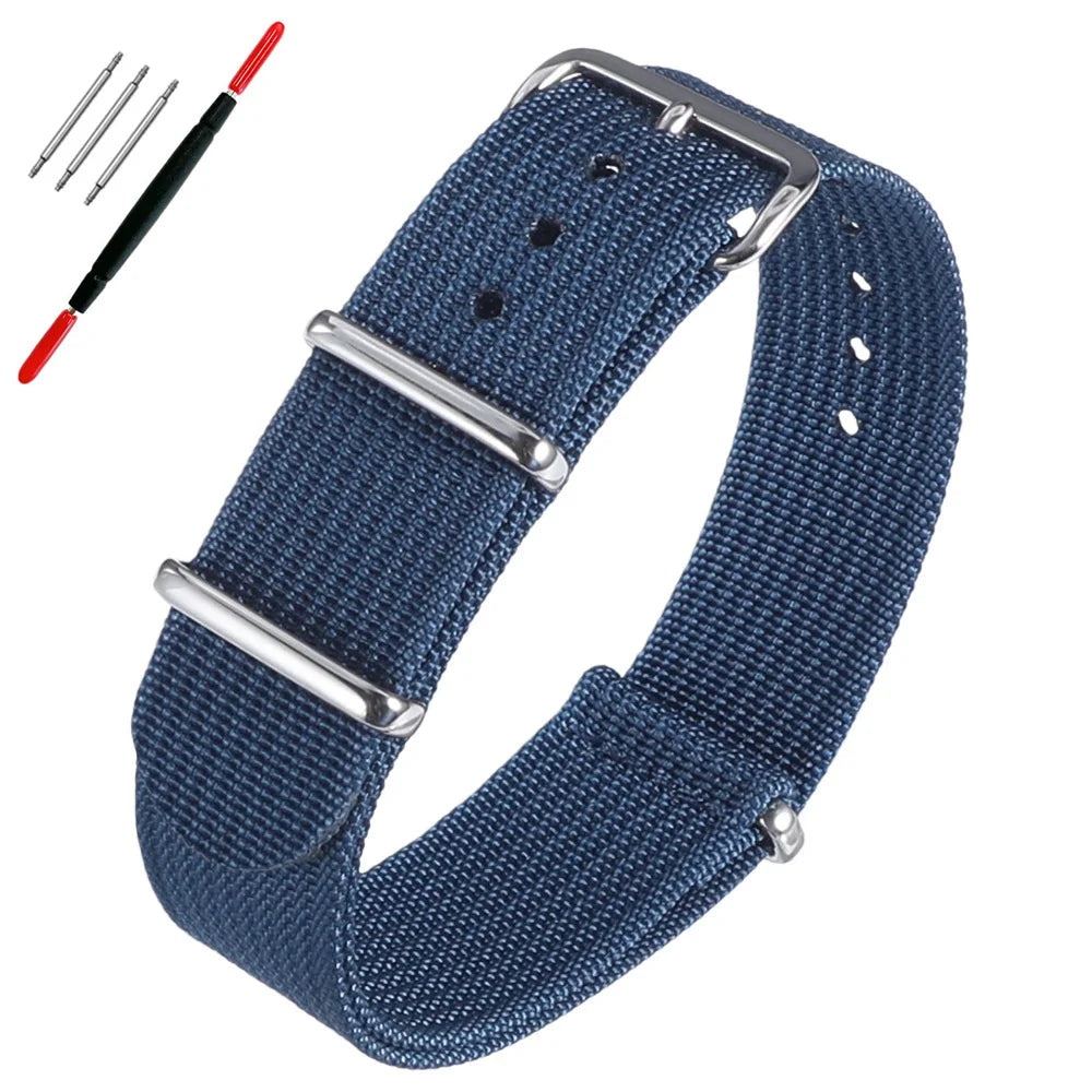 16mm 18mm 19mm 20mm 22mm 24mm Nylon Ribbed Watch Strap Band Military Casual Watchband Sport Bracelet Replacement Belt For Men