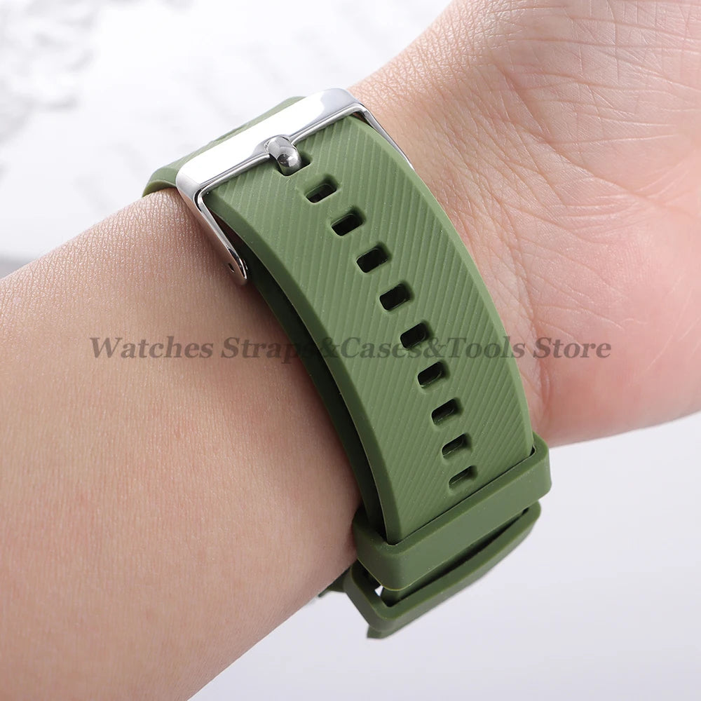 Soft Silicone Watchband Strap 18mm 19mm 20mm 21mm 22mm for Omega for Seiko Quick Release for Smartwatch Men's Universal Bracelet
